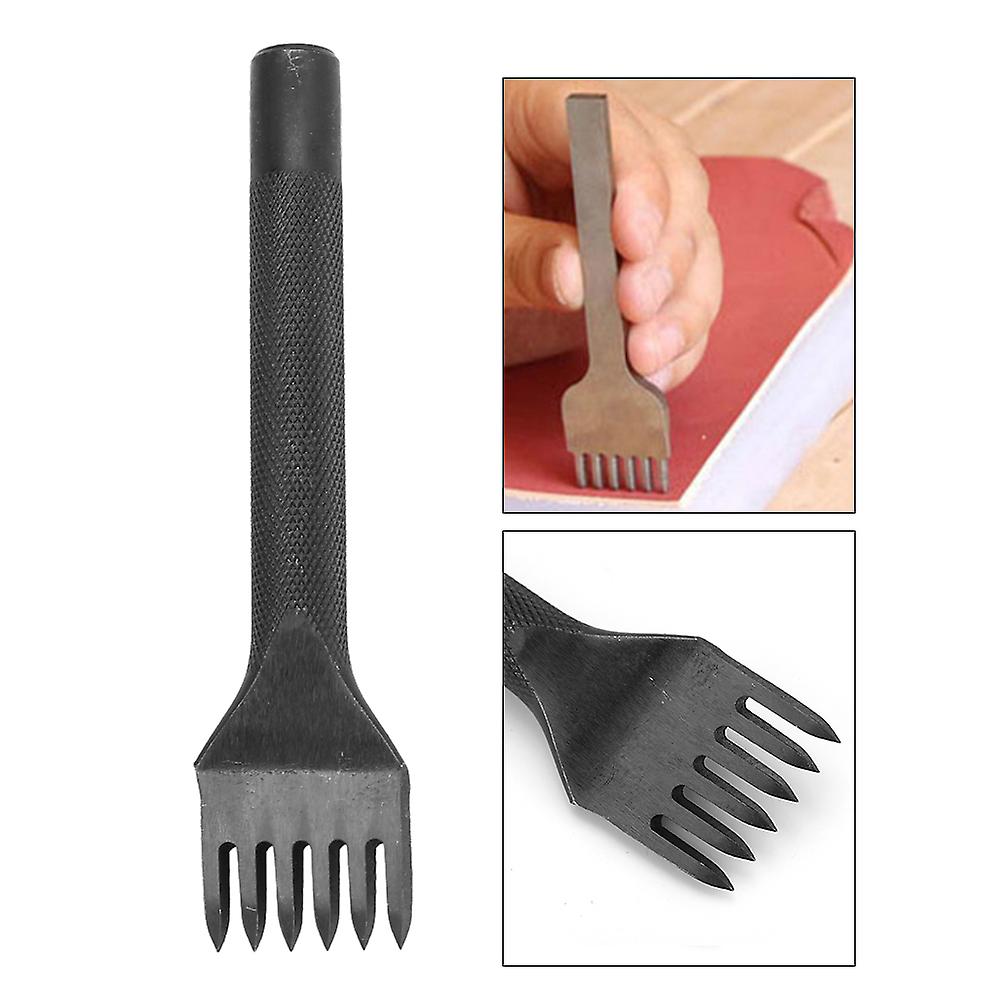 1/2/4/6 Teeth Leather Stitching Hole Punch Diamond Chisel Craft Tool 4mm Spacing (6 Teeth)