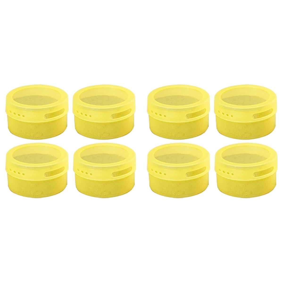 Magnetic Spice Tins for Magnetic Magnet for Refrigerator,Spice Container Storage Box with Lid Transparent Yellow