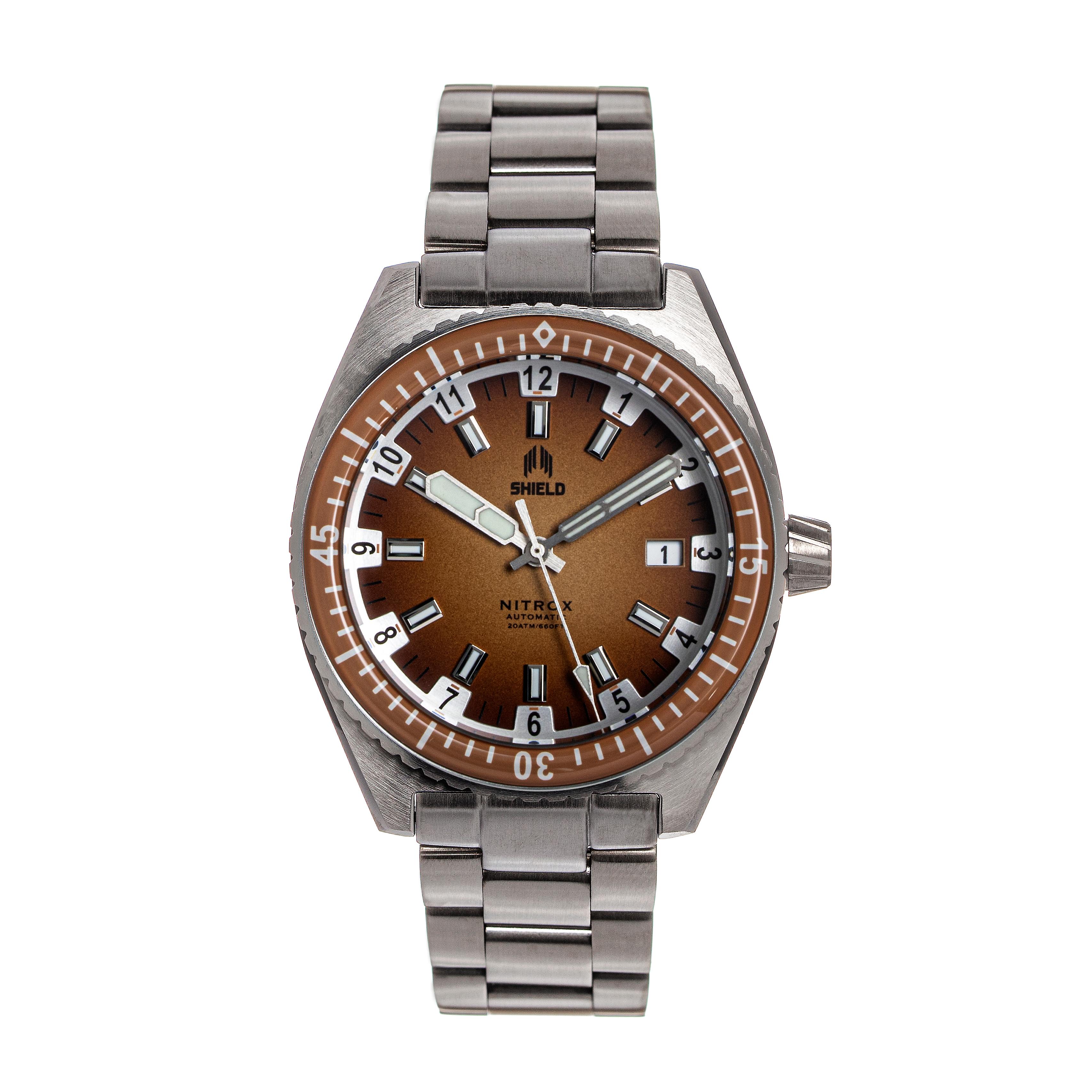 Shield Nitrox Automatic Bracelet Watch w/Date - Brown