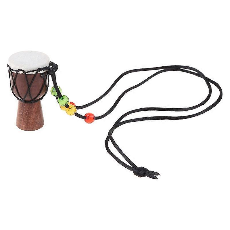 Mini Djembe Percussion African Hand Drum Pendentif Batteur Présent