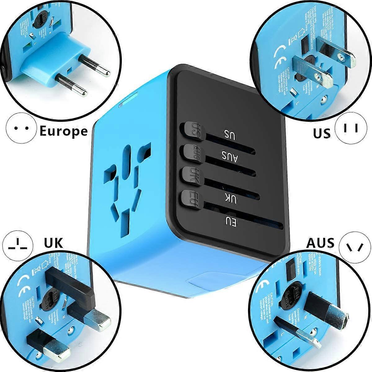 Universeller Reiseadapter Reiseladegerät mit 4 USB- und internationalen Anschlüssen mit Ersatz