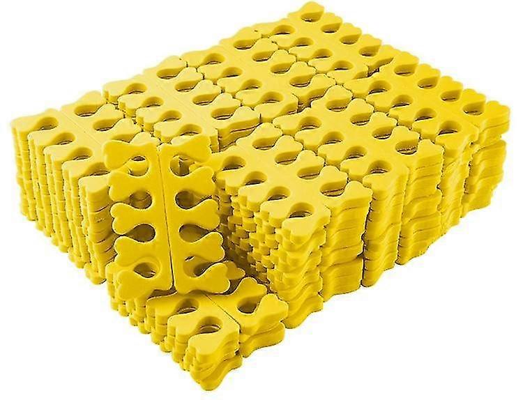 ネイルドリルアクセサリー200pcsネイルアート100ペアつま先セパレーター指足スポンジソフトジェルUVビューティーイエロー