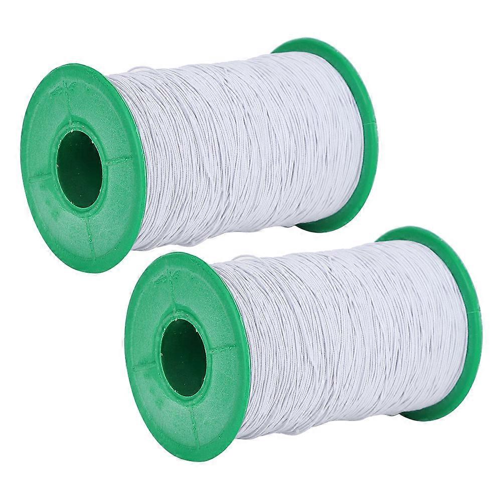 2 Roll Elastic Cord Beading Thread Bracelet Necklace Bead Making White 1mm 350meter/roll