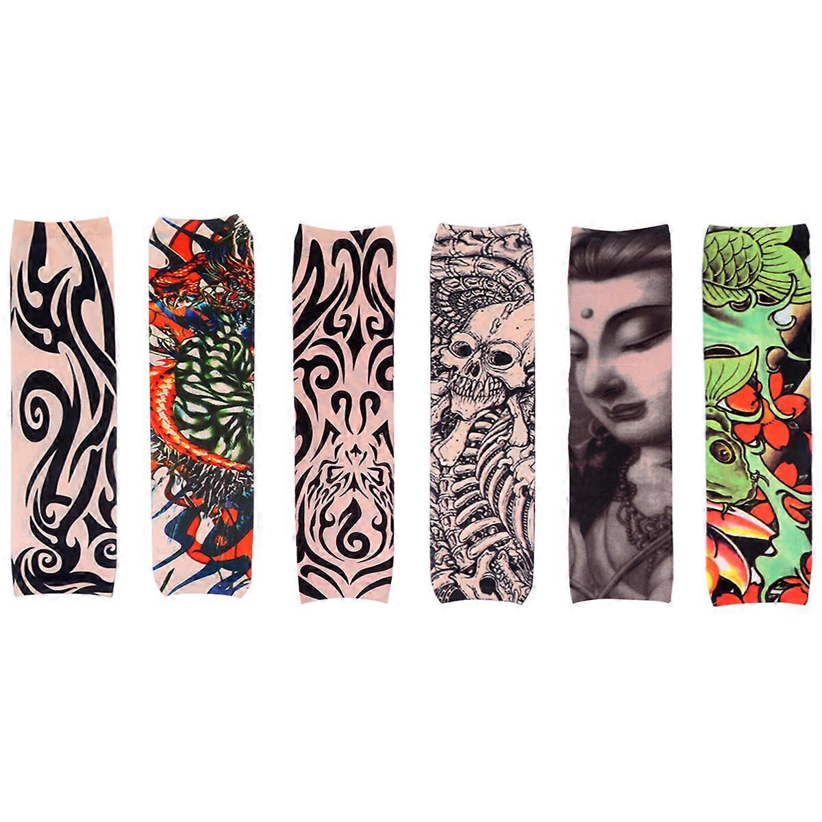 6pcs Arm Sleeves Fake Temporary Cover Up Sleeves Arm Stockings