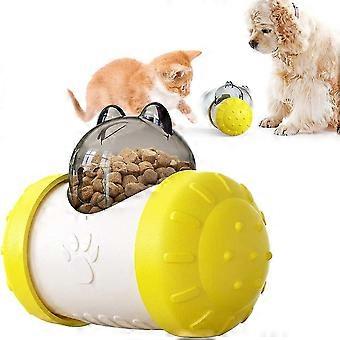 Cat Toy, Cat Kibble Dispenser Toy Interactive Cat Toy Whirling Tumbler Cat Toy Easy To Clean (yellow)