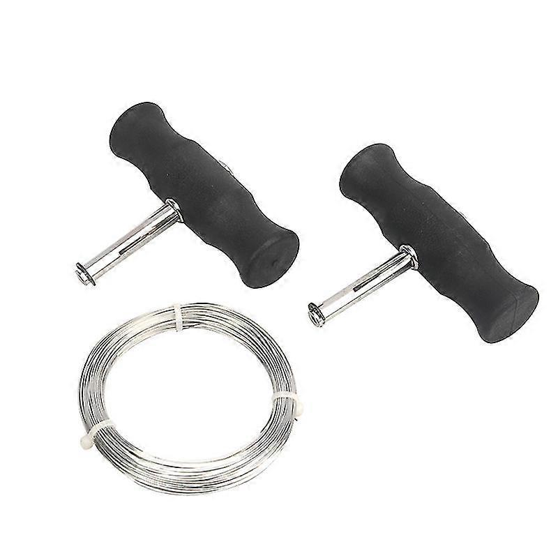 Car Windshield Disassembly, Window Cutting Wire Kit + Handles(1set, Black