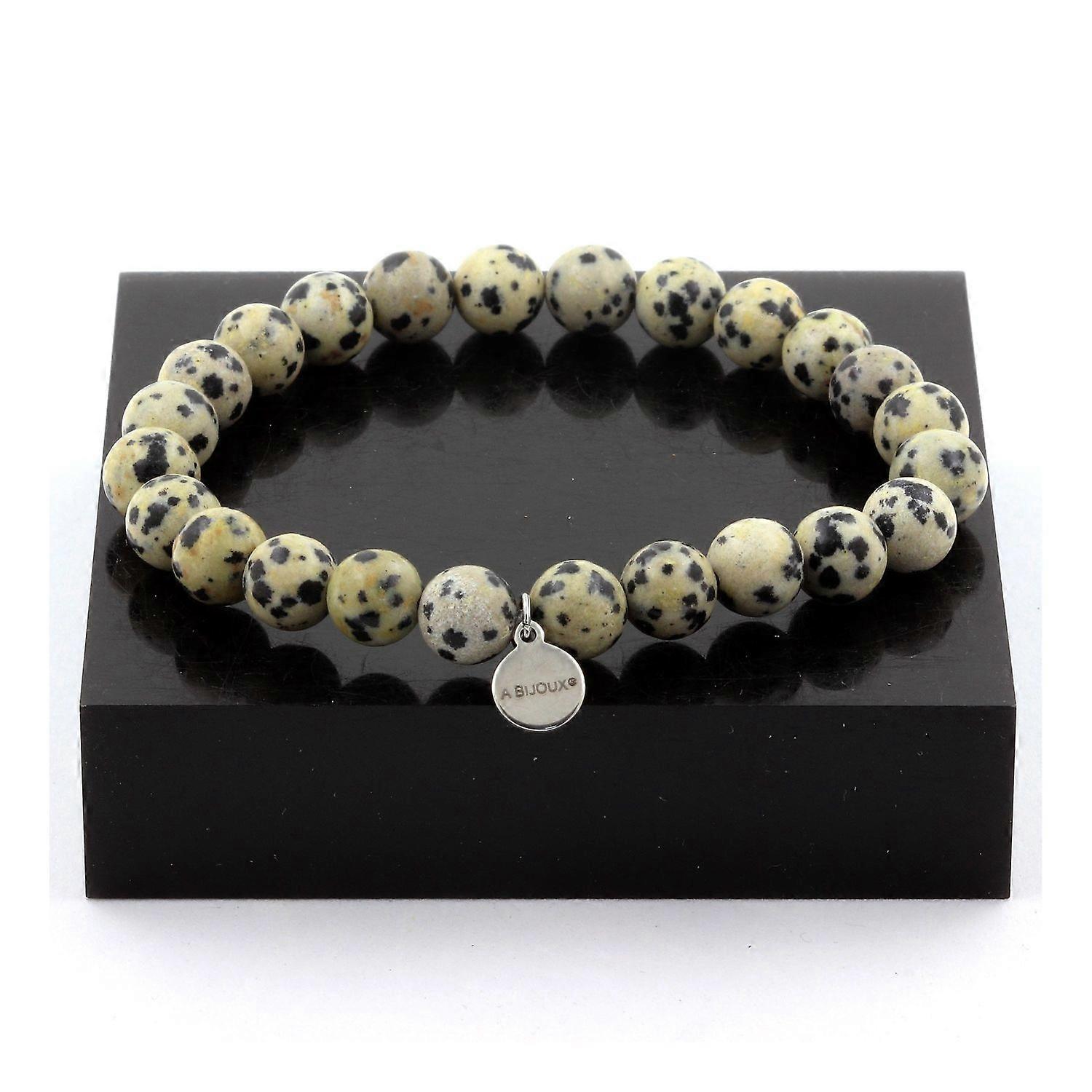 Dalmatian Jasper Beaded Bracelet 8 mm