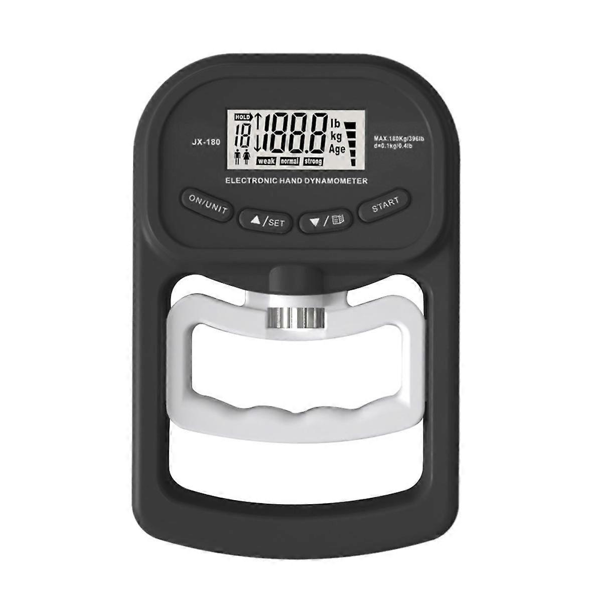 Hånddynamometer Grep Styrke Trener-Elektronisk Håndgrep Styrke Tester Grep Forsterker 265 Lbs/120Kgs, Svart&Hvit