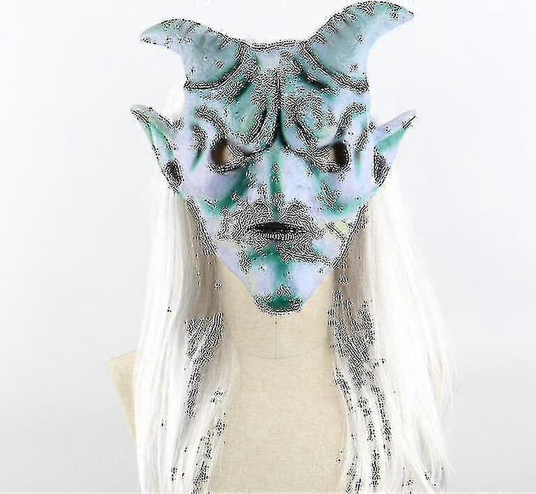 ליל כל הקדושים תחפושות מסיבת מסכות מפחידות מצחיקות קרן כסף המלך מסכת רפאים עם פאה ארוכה רדוף בית עבור ליל כל הקדושים