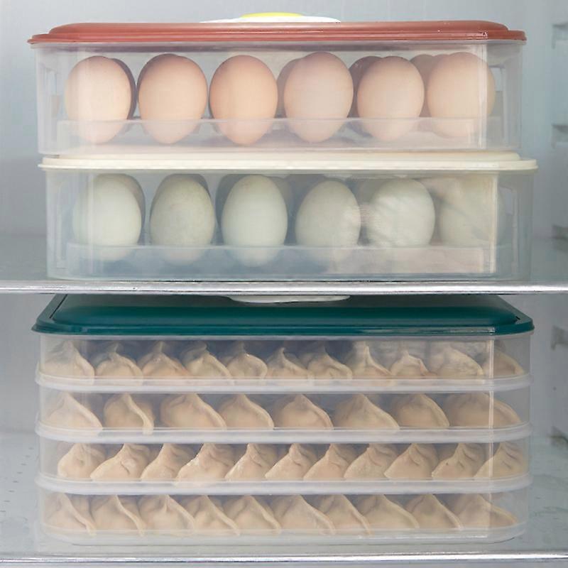 Clear Covered Egg Holders for Refrigerator 24 Egg Holder Tray Storage Box Dispenser Stackable