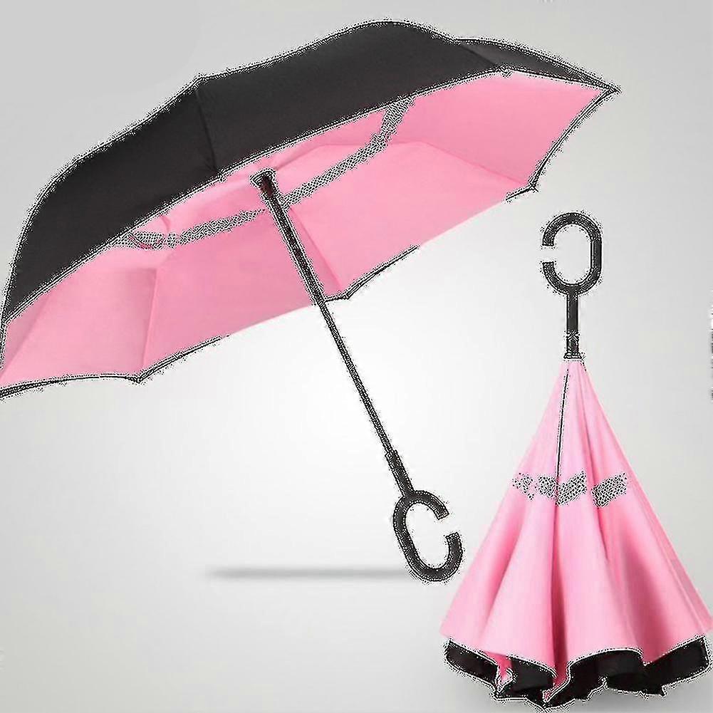 2 Smallbee Lady Double Layer Anti-uv Windproof C-shaped Handle Inverted Upstanding Umbrella