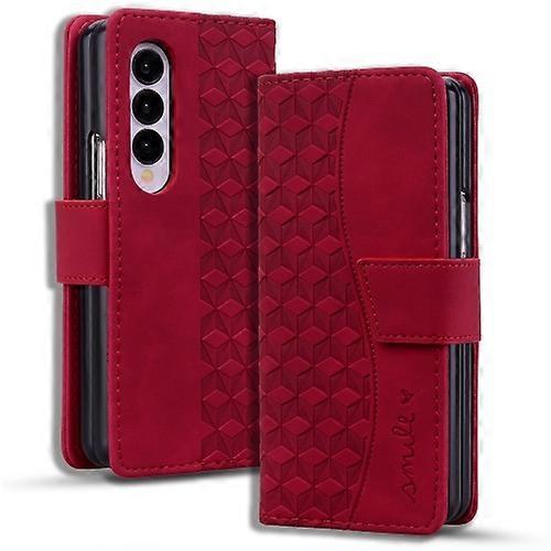 For Samsung Galaxy Z Fold4 Business Diamond Buckle Leather Mobile Phone Case with Lanyard