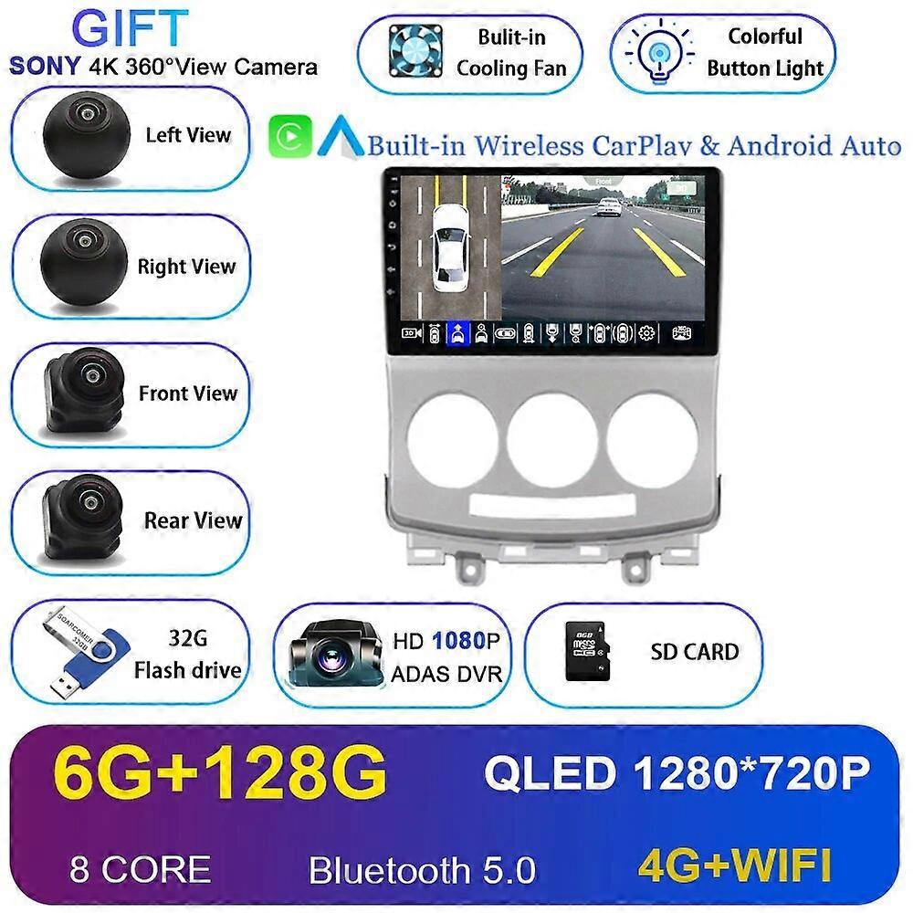 2 Din Android 13 360 Panorama For MAZDA 5 2005 2006 2007 2008 - 2010 Old Car Radio Multimedia Video Player Navigation GPS
