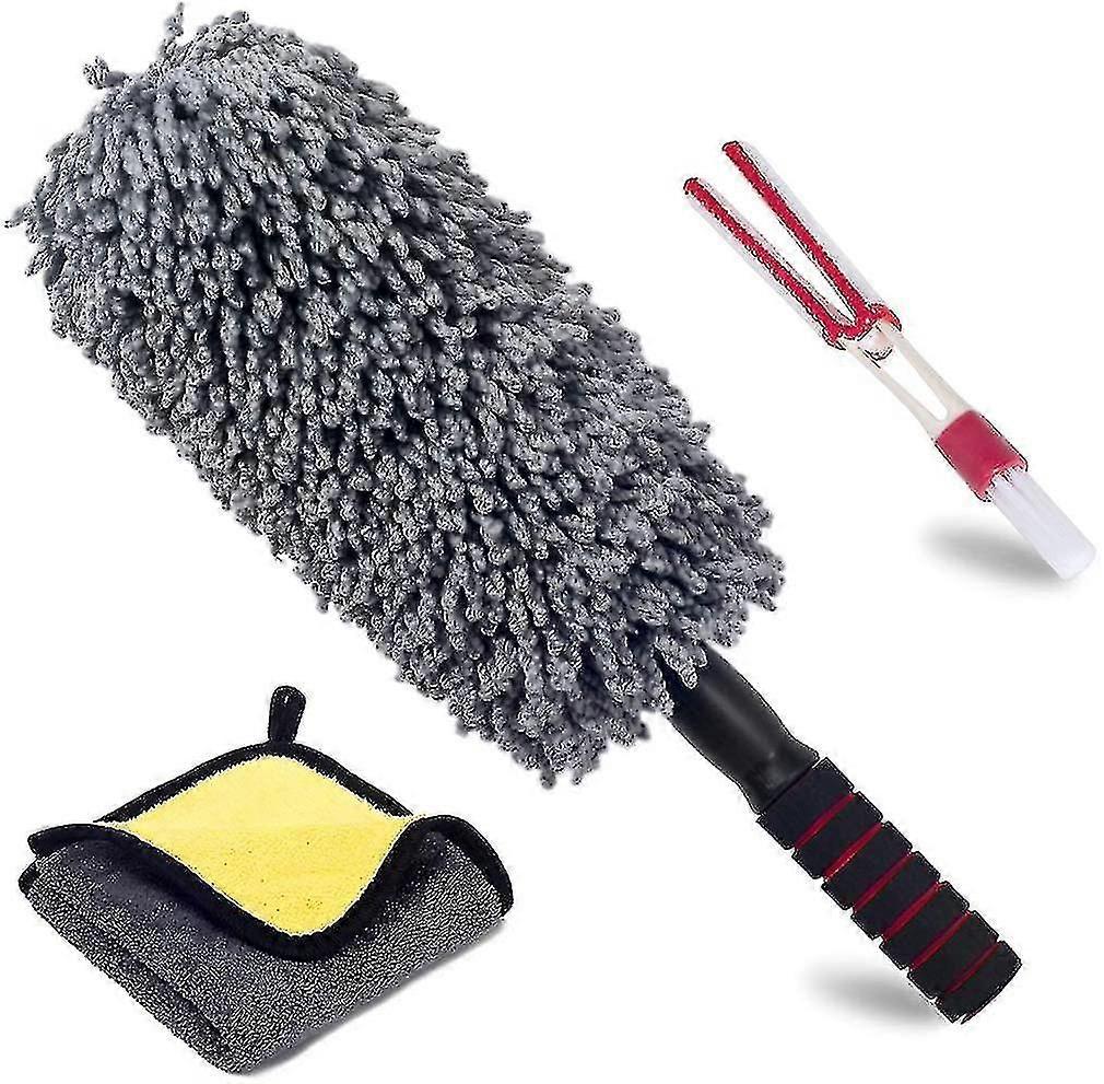Car Duster Exterior Interior 3 Pack, Best Microfiber Multipurpose Car Cleaning