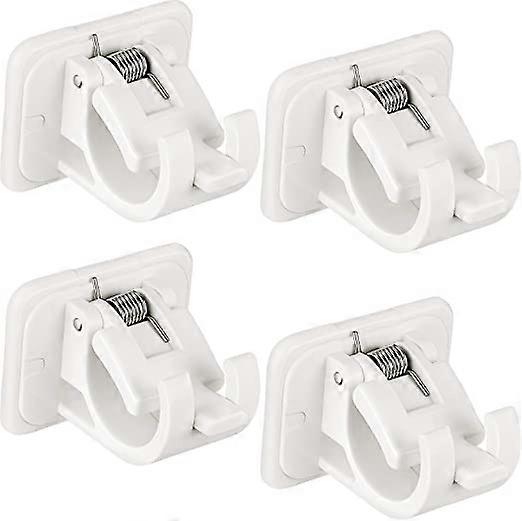 4Pcs Self Adhesive Curtain Rod Bracket Drapery Hook Holders Fixing Rod Holder Curtain Pole Towel Rod Hooks