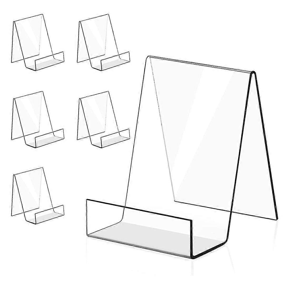 6pack Acrylic Book Stand Clear Acrylic Display Easel Holder for Displaying Albums, Books, Music She