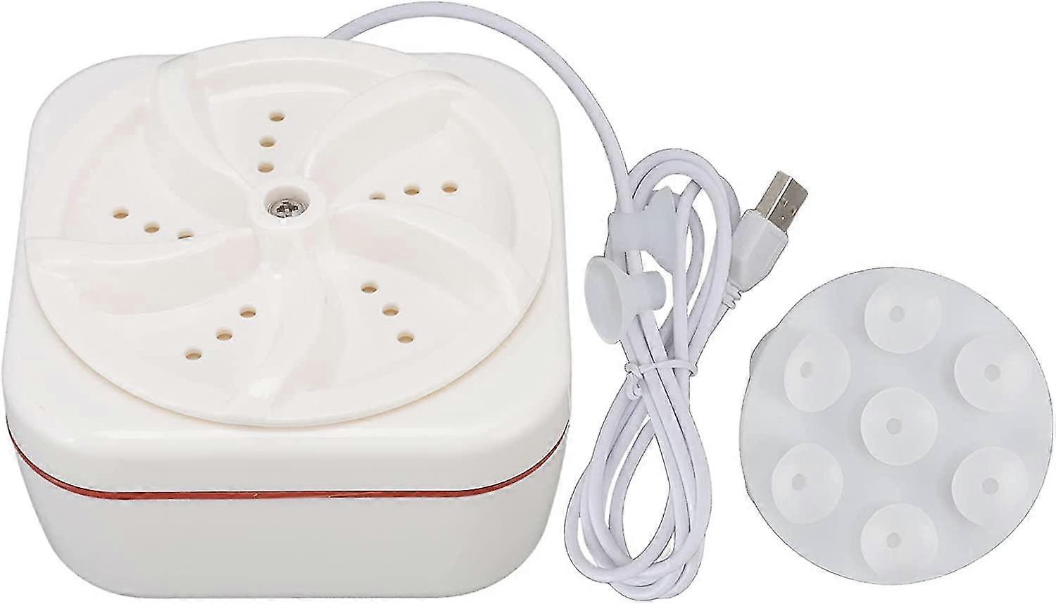 Ultrasonic Machine 5v 18w Usb Powered Ultrasonic Foldable Portable Turbinewashing Machine For Dormitory Travel White