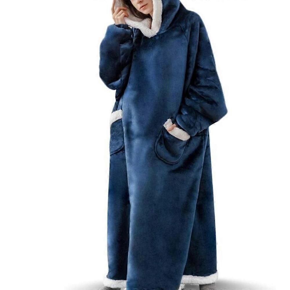 Cobertor com Mangas, Cobertor Macio Oversized com Capuz, Moletom Sherpa para Mulheres e Homens, Cobertor de TV de Flanela Fofa com Mangas, Cobertor Portátil de Corpo Inteiro Bla
