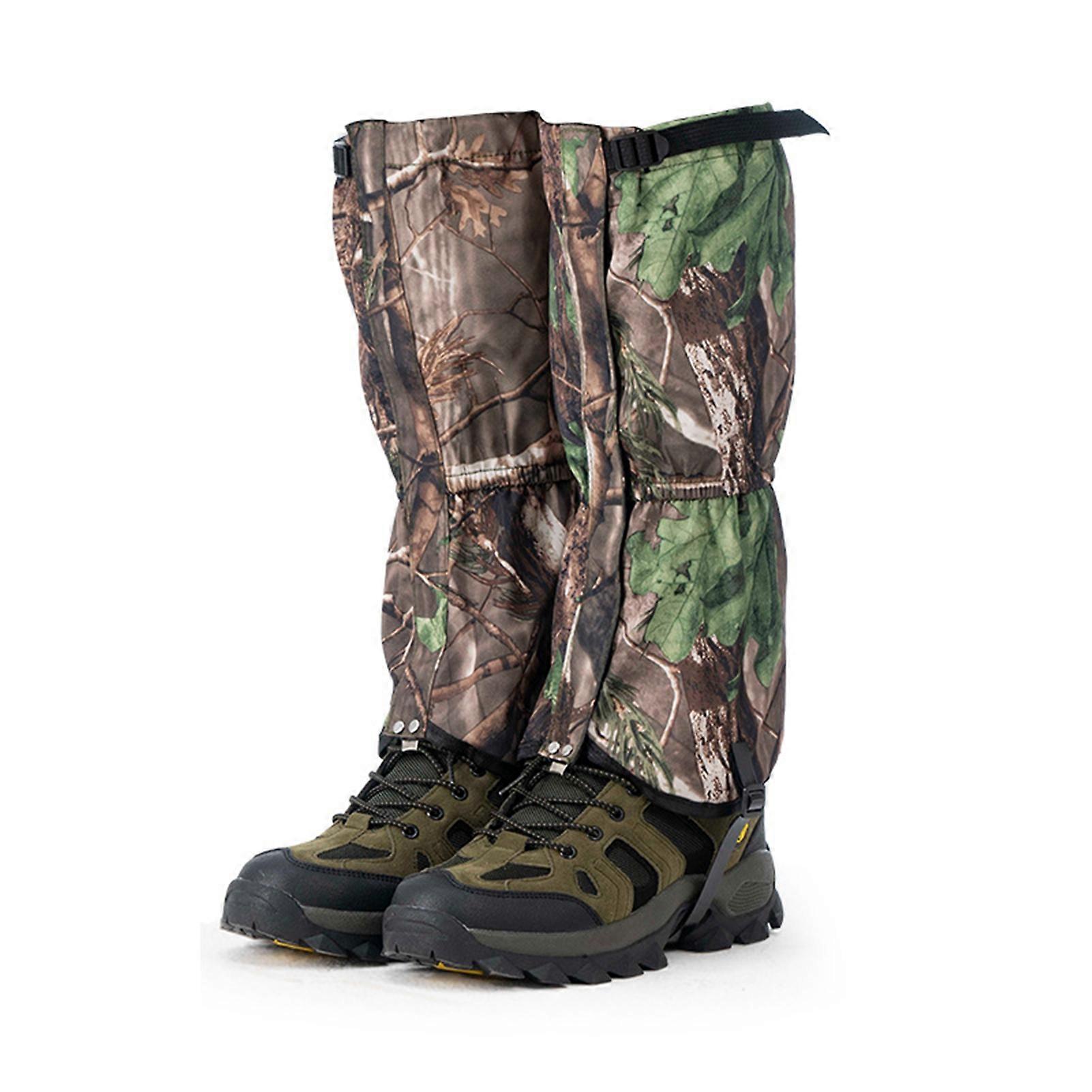 1 Pair Leg Gaiters Breathable Water-Resistant Fastener Tape Design Adjustable Snow Boot Gaiters Leg Guards for Hunting Climbing KAESI