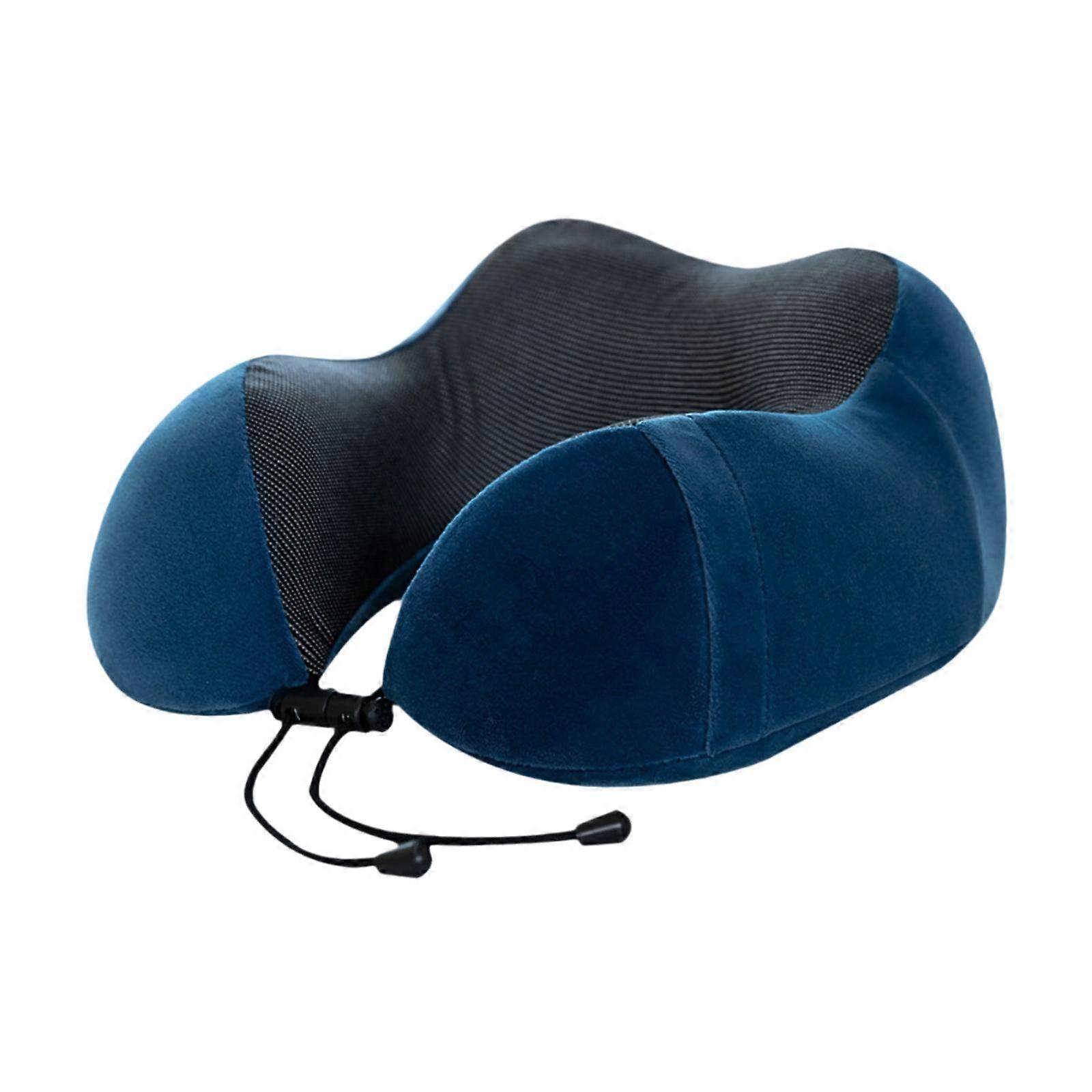 כרית נסיעות משענת ראש תמיכת צוואר נוחה לרכב משרד ביתי מטוס כחול