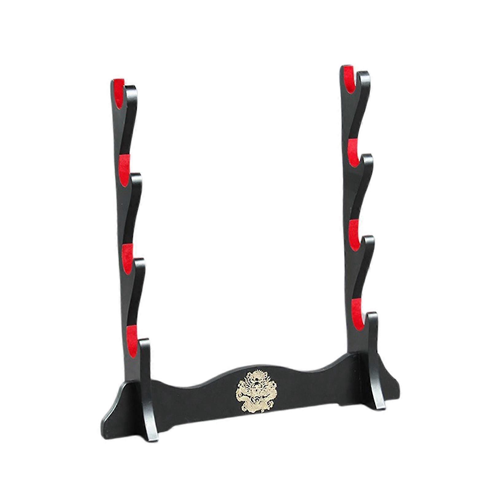 Samurai Sword Stand Horizontal Bracket Display For Wakizashi Flute Dojo 4 Layers