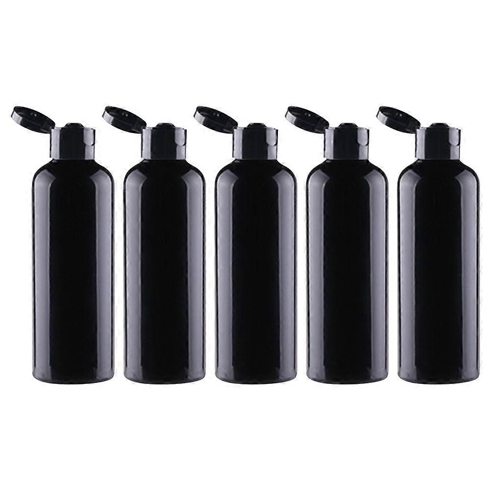 5pcs 100ml round shoulder PET plastic flip top bottle