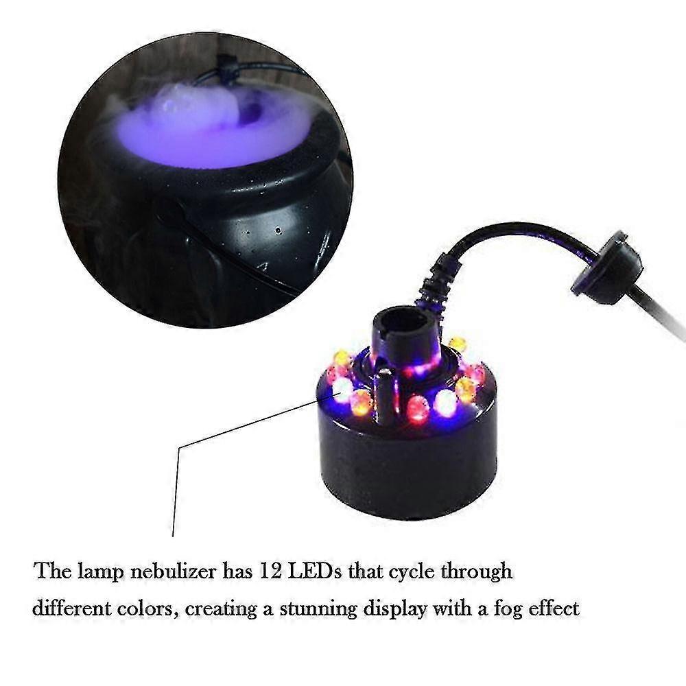 Halloween Witch Pot Smoke Machine Fog Maker Water Fountain Fogger Color Changing