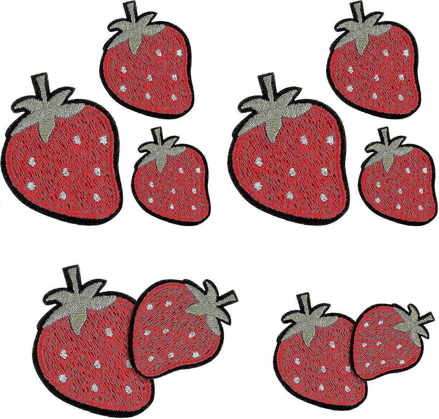 6 Pieces Strawberry Applique Patches Embroidered Iron On Patches Cute Jean Patches Strawberry Red Ap