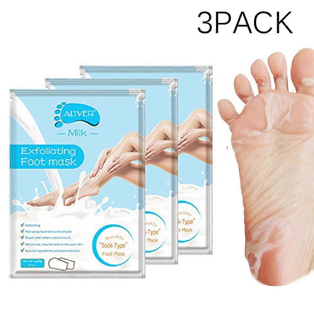 3 paia di esfoliante peeling per piedi morbidi, stivaletti esfolianti per staccare calli e pelle morta, per uomini e donne (tea tree)