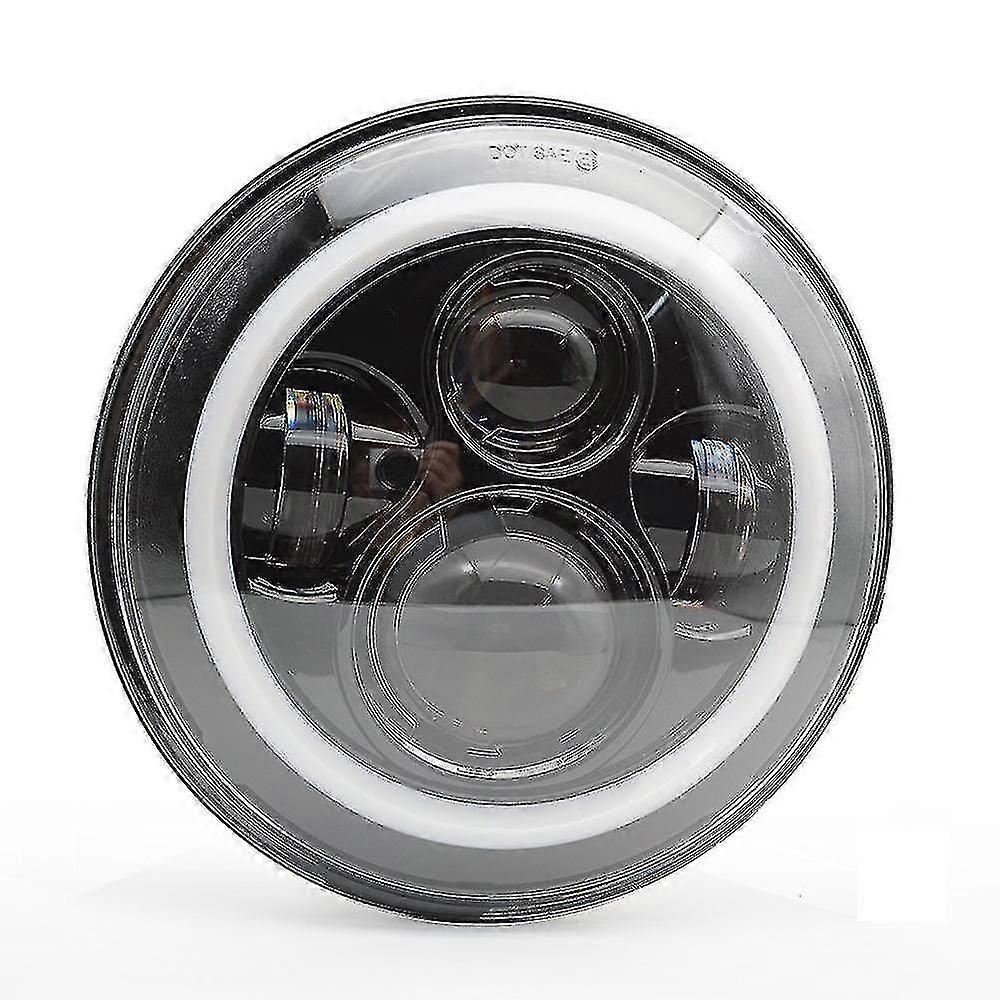Motorsykkel frontlys frontlys 7 tommers led motorsykkel frontlykt for Wrangler Led frontlykt (1pc, svart)