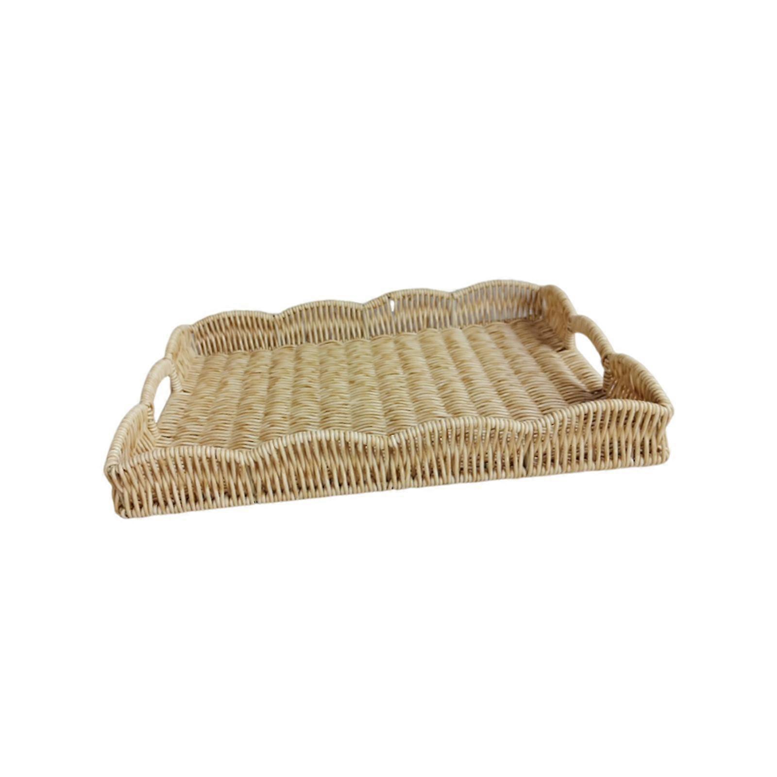 Woven Kitchen Storage Basket Table Organizer for Tabletop Coffee Table Hotel