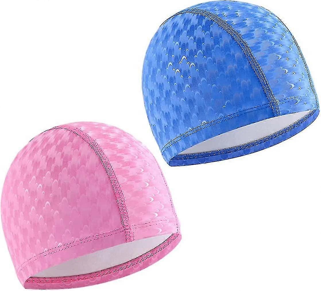 2pcs Iave Swimming Cap Lightweight Swim Hat Comfor Table No- Slip