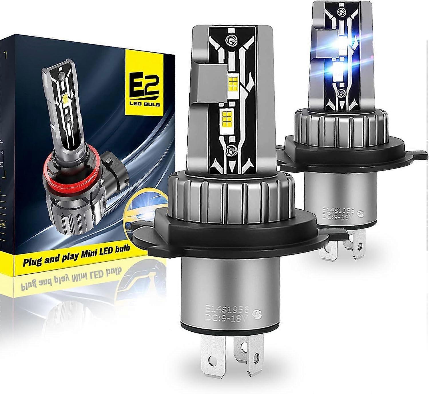 H4 LED Scheinwerferlampen, 12V12000Lumen 50W 6000K Kaltweiß H4 LED Autoscheinwerfer Umbausatz, Fern-/Abblendlicht 9-18V, IP65 wasserdicht, 2er Pack