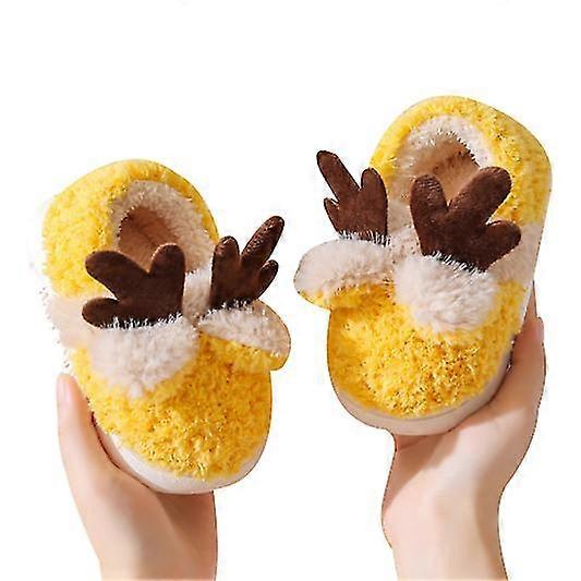 Elk Winter Slippers Soft Plush Warm House Mule Slippers