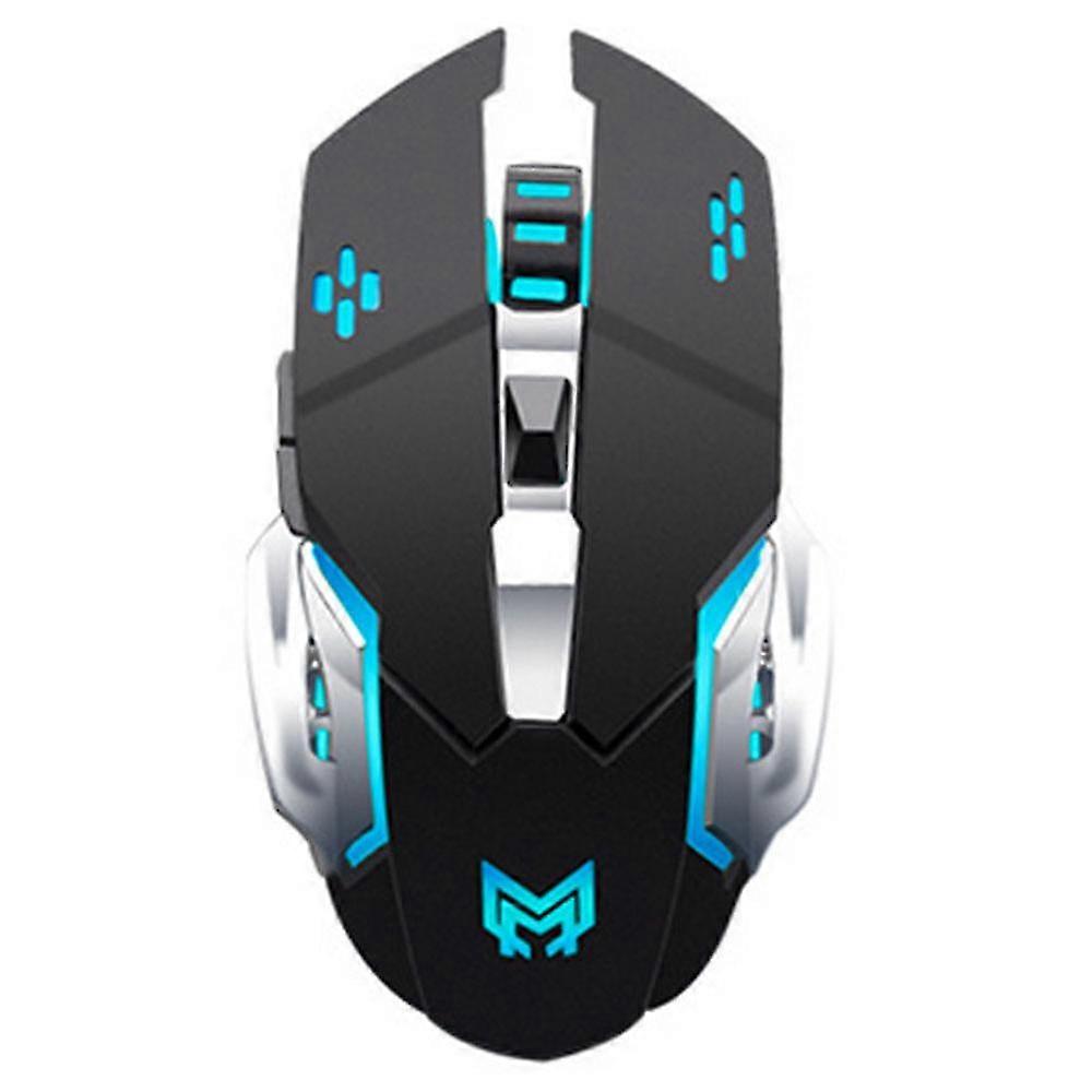 充電式 2.4GHz ワイヤレス ゲーミング マウス、7 色バックライト付き、USB レシーバー