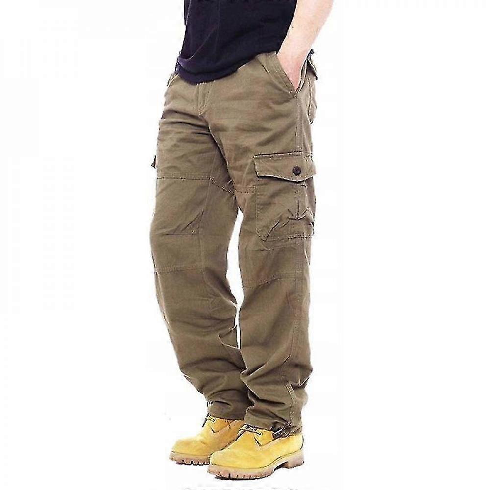 Vinter mænds tykke fleece termobukser lomme afslappede bukser YKS