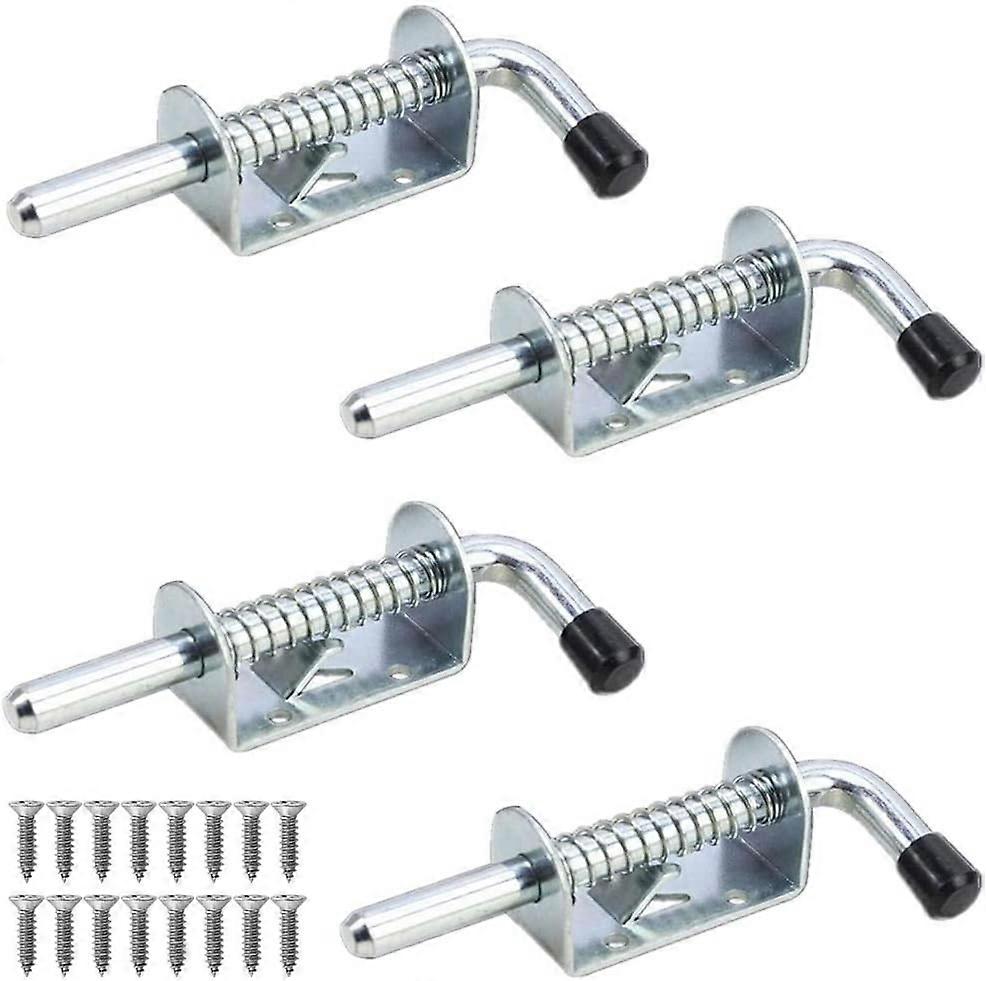 Spring Loaded Latch Pin,2 Pcs Metal Lock Barrel Bolt Spring Loaded Latch 5 Inches Long w Grip Heavy Duty