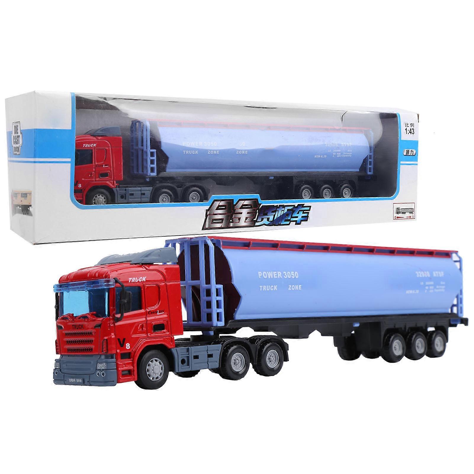 1:43 Tank Container Truck Model with Pull Back Function for Kids over 3 Years Old Alloy+Plastic Detachable Container