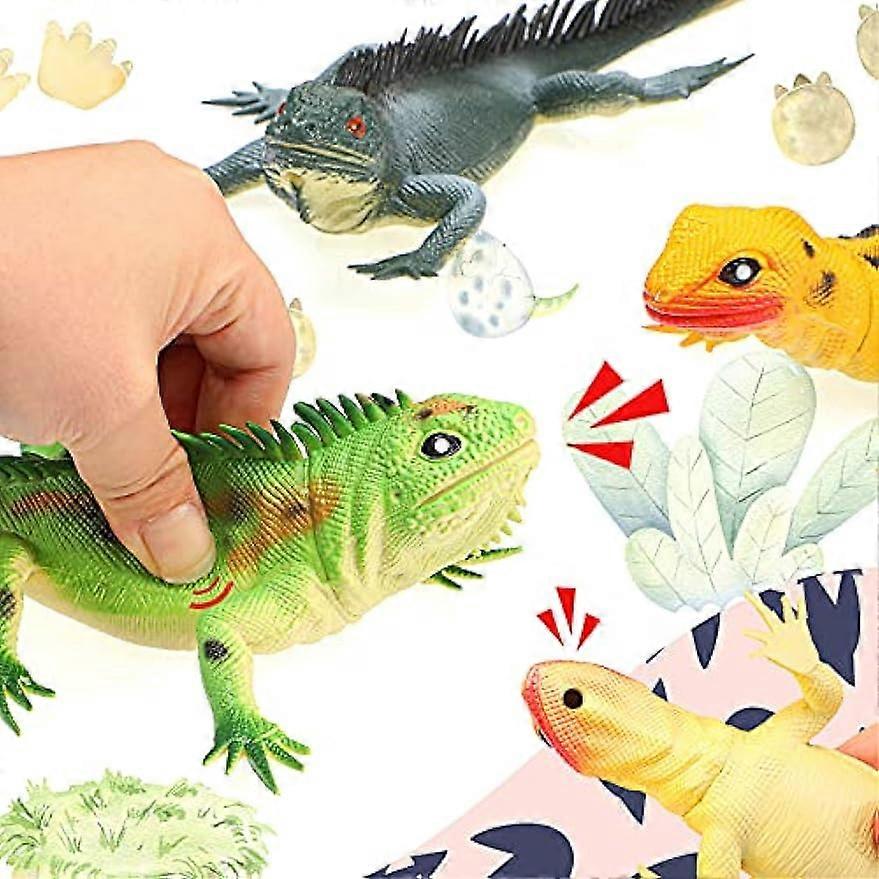 13.5 Inch Lizard Toy with Sound Colorful Plastic Fake Big
