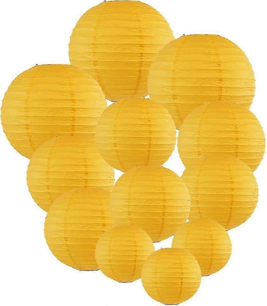 12 Pcs Paper Lanterns Multicolor Decorative Round Paper Lanterns For Festival Party Anniversary With 4 Sizes