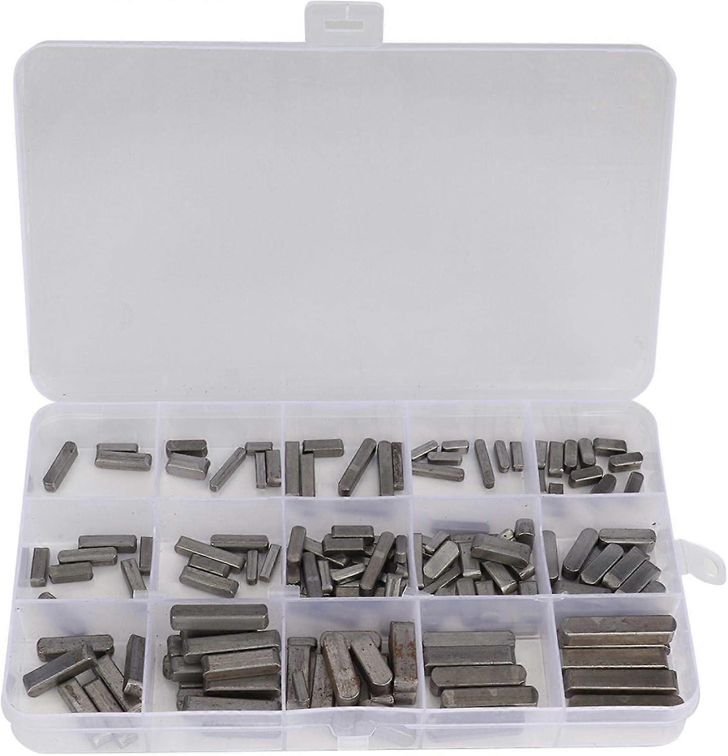 Parallel Drive Shaft Key, Round Feather Keys Parallel Keys Drive Shaft Key Set for Fixing Equipments 3mm 4mm 5mm 6mm(140pcs/box)