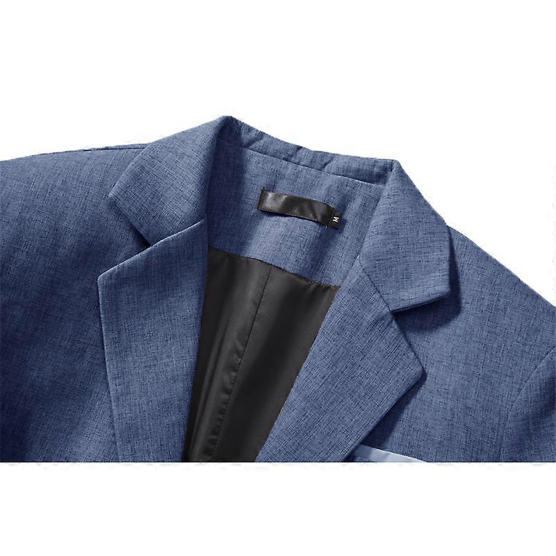 IQYU Blazer Mannen Katoen Formele Mannen Open Wafel Slim Fit Een Knop Blazes Tops Mannelijke Effen Kleur Pak Jas Comfortabele Ademende Jassen Jas Mode Jassen Tops Voor Datum Bruiloft Party, Kaki, L