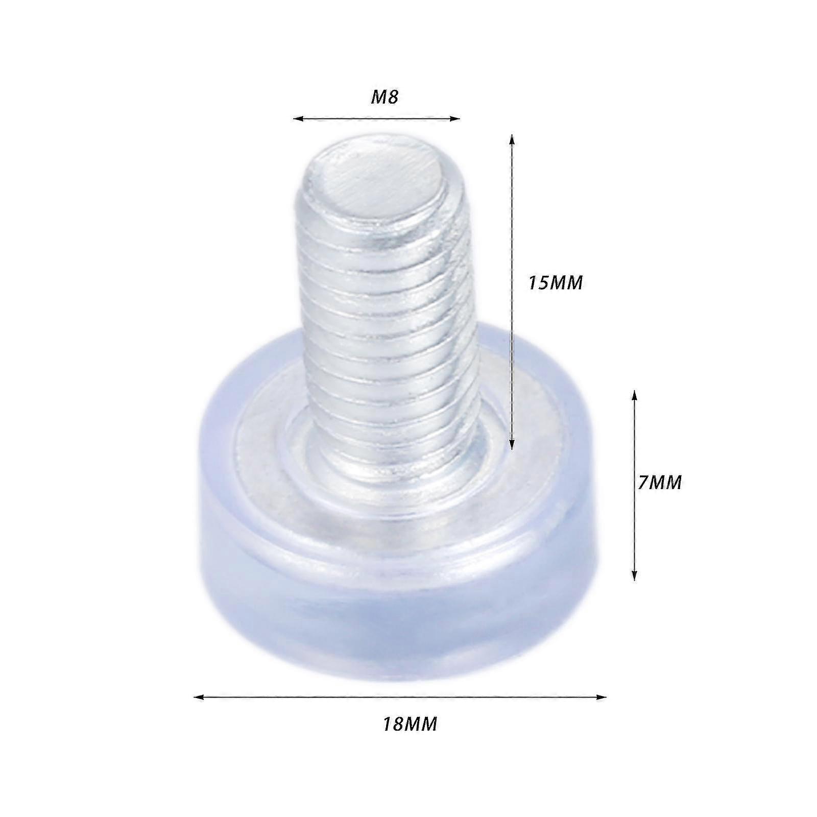 10 Pcs Clear Transparent Furniture Table Chair Sofa Leg Feet M6 M8 Thread Adjustable Leveler Glide Slide Pad Base Diameter 18mm