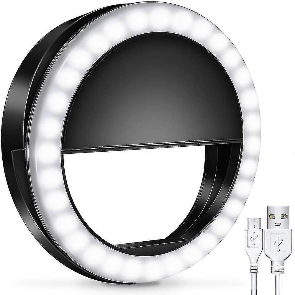Selfie Ring Light, Rechargeable With 36 Led Lights, 3-level,black