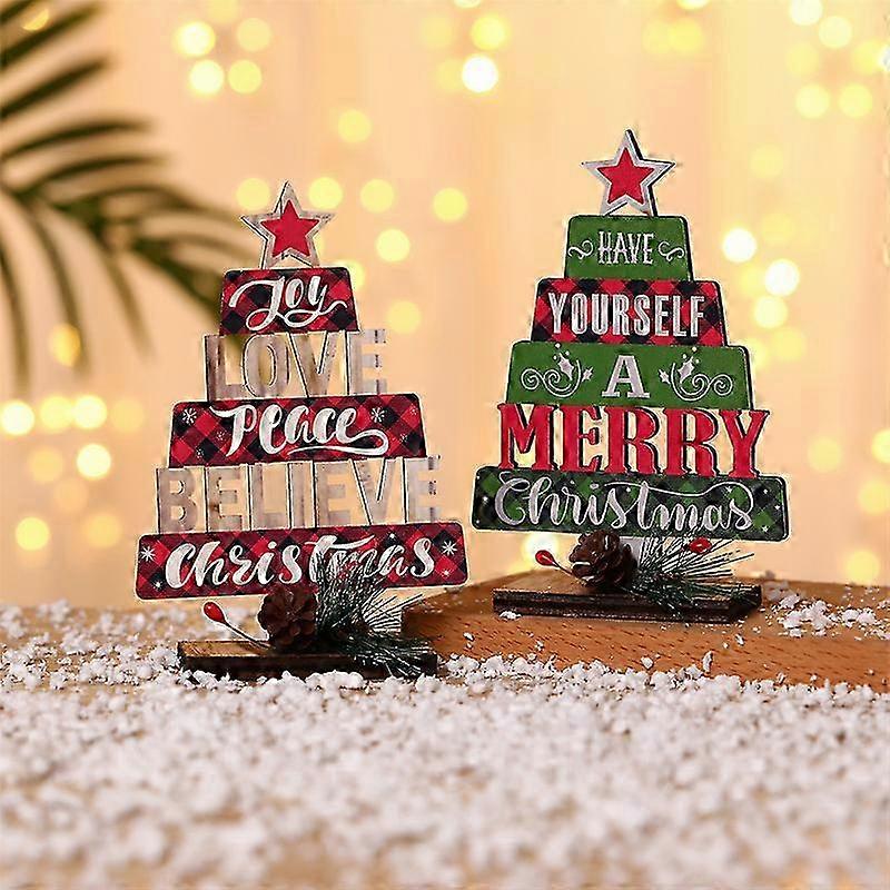 Christmas Tree Shaped Ornaments Wooden Cutout