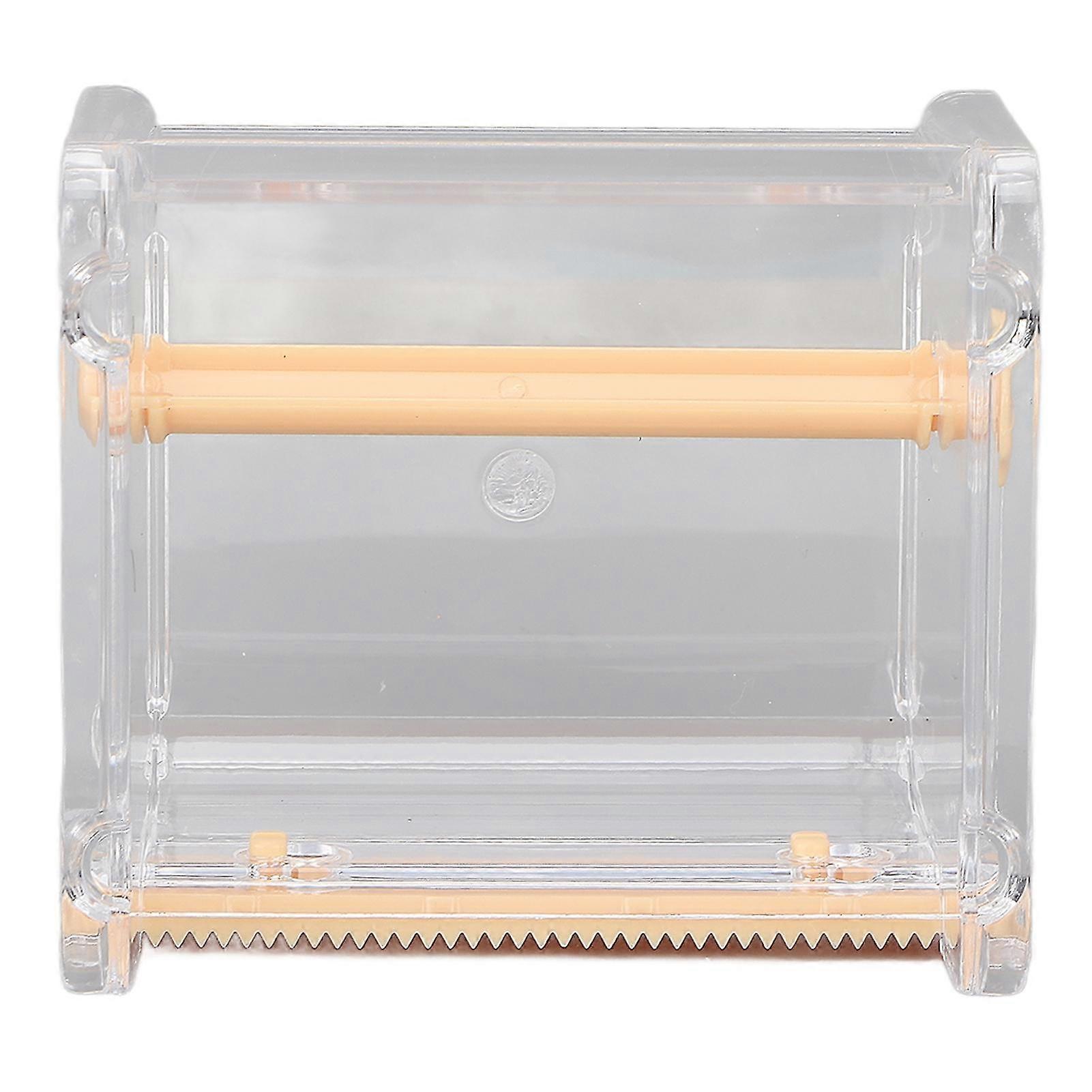 Transparent Roll Tape Holder with Multi-Masking Tape Cutter for Home, Office, School - Orange