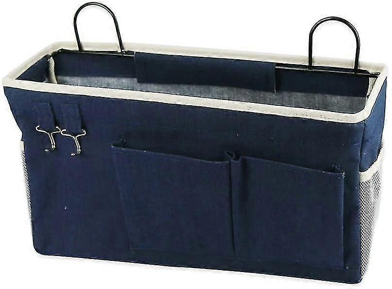 Bedside Caddy/bedside Hanging Storage Organizer With Hooks For Books Magazine Phone Remotes