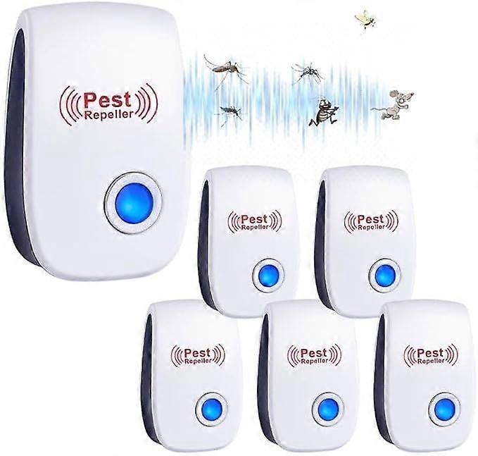 Ultrasonic Pest Repeller, 6 Packs Insect Repellent, Electronic Mouse Repellent, Plug in Mosquito Repellent Indoors, Pest Control Insect Against Mosqui