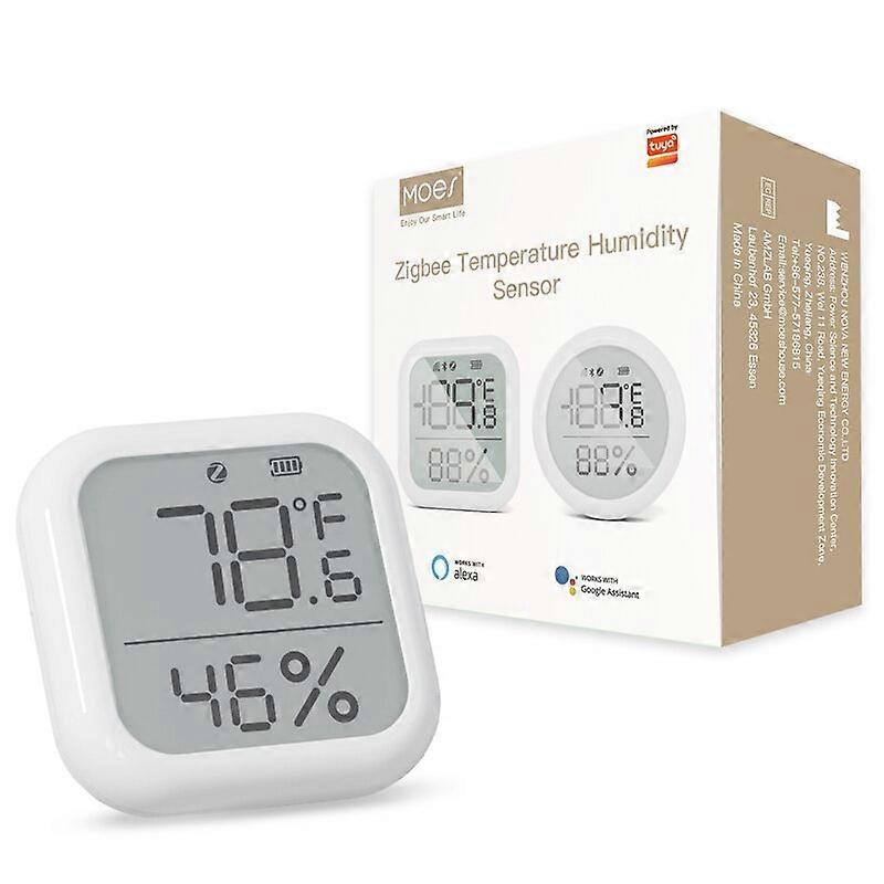 Tuya ZigBee Smart Home Temperature And Humidity Sensor With LED Screen Works With Google Assistant and Tuya Zigbee Hub