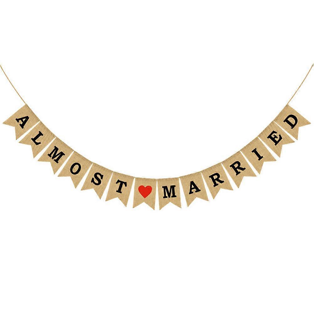 1pc Wedding Hanging Banner Almost Married Banner Pull Flag (Assorted Color)